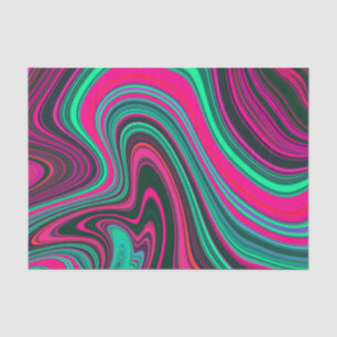Trendy Bright Neon Pink Green Abstrakt Pattern Seidenpapier