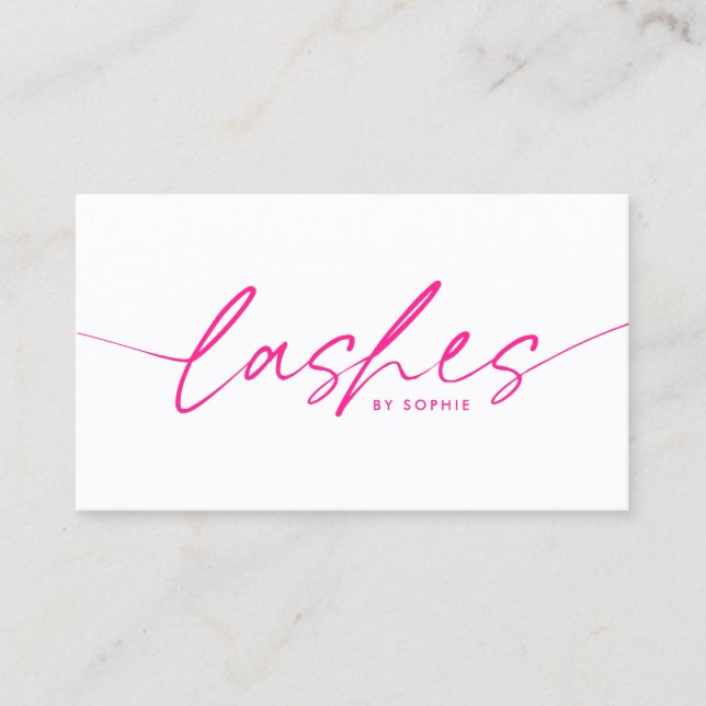 Trendy Bright Pink Eyelash Extensions Lashes Visitenkarte (Vorderseite)