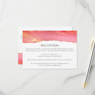 Trendy Bright Pink Wedding Information Card RSVP Karte