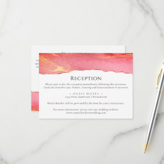 Trendy Bright Pink Wedding Information Card RSVP Karte