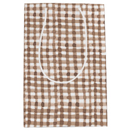 Trendy Brown Gingham Kariert Mittlere Geschenktüte
