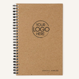 Trendy Brown Kraft Paper Modern Logo Notizbuch