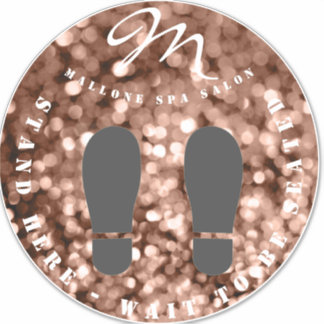 Trendy Brown Sparky Monogram Salon Floor Aufkleber