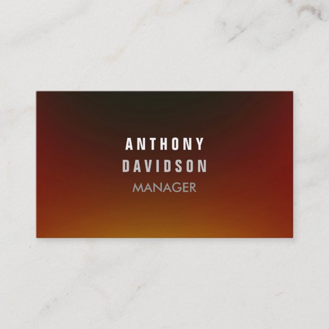 Trendy Browny Red Gray Stylish Business Card Visitenkarte (Vorderseite)