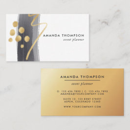 Trendy Brush Strokes Collage Business Card Visitenkarte