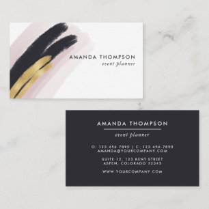 Trendy Brush Strokes Collage Business Card Visitenkarte
