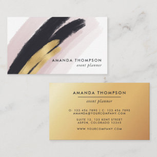 Trendy Brush Strokes Collage Business Card Visitenkarte