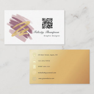Trendy Brush Strokes Collage Business Card Visitenkarte