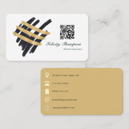 Trendy Brush Strokes Collage QR Code Visitenkarte