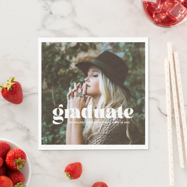 Trendy Bubbly Graduation Party Serviette (Beispiel)