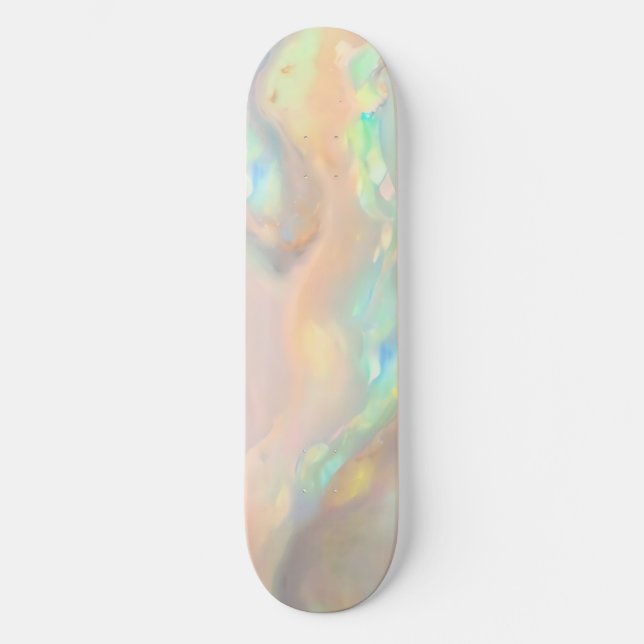 Trendy bunt Imitats holografische Opal Skateboard (Vorderseite)