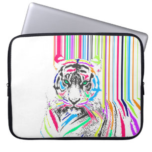 trendy bunter, lebendiger Neonstreifen Tigerschmer Laptopschutzhülle