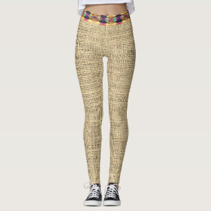 Trendy Burlap Look Leggings