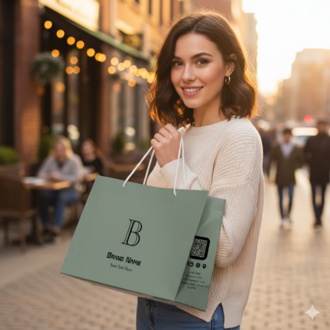 Trendy Business Custom Monogram Minimalistisch Große Geschenktüte (Von Creator hochgeladen)