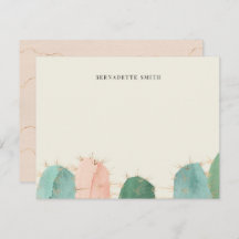 Trendy Cactus Pink Stationery Note Card