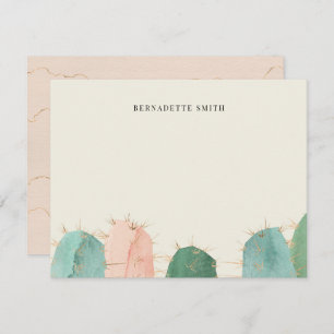 Trendy Cactus Pink Stationery Note Card Mitteilungskarte
