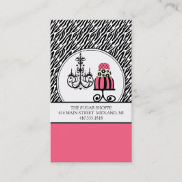Trendy Cakery Zebra Print Business Cards Visitenkarte