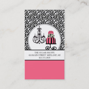 Trendy Cakery Zebra Print Business Cards Visitenkarte