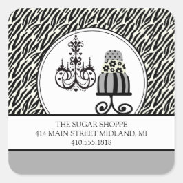 Trendy Cakery Zebra Print Product Label Stickers