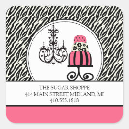 Trendy Cakery Zebra Print Product Label Stickers