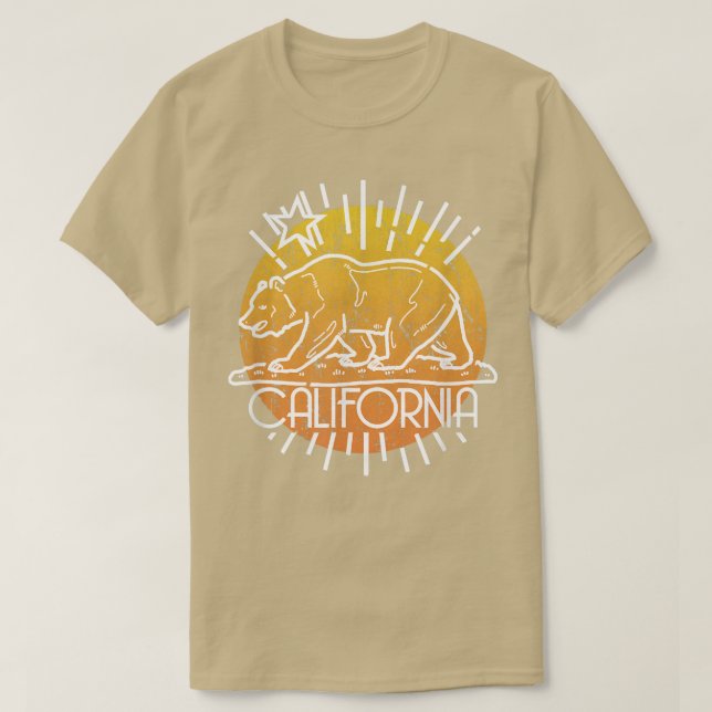 Trendy California Bear Dawn Outline  T-Shirt (Design vorne)