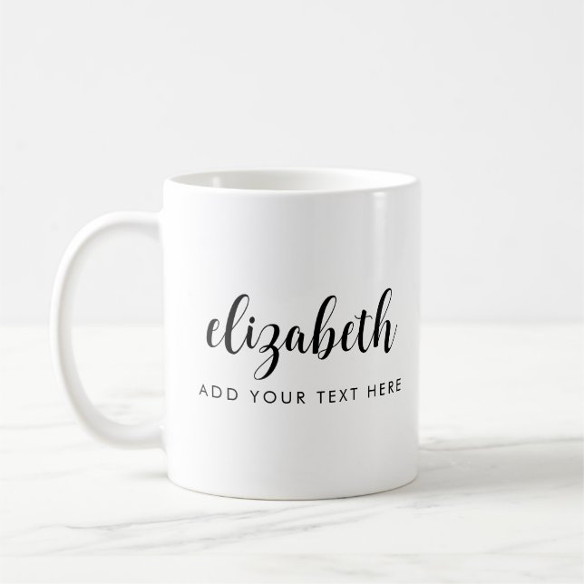 Trendy Calligrafy Add Your Text Name Template Kaffeetasse (Links)