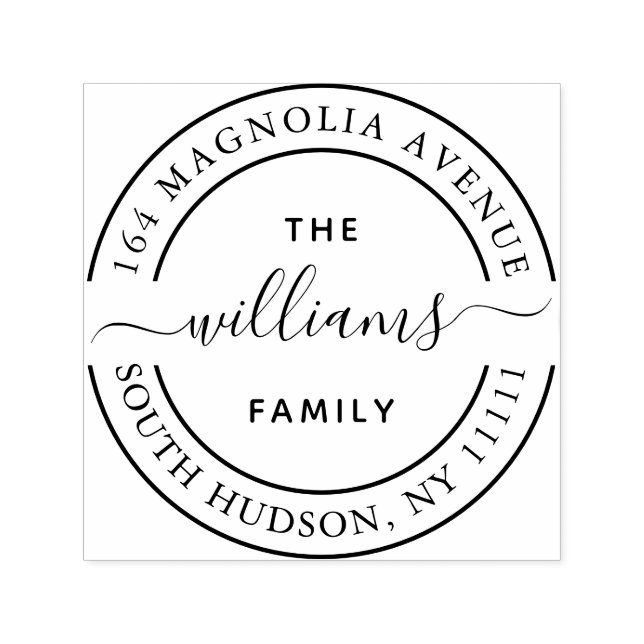 Trendy Calligraphy Family Logo Script Swirl Permastempel (Design)