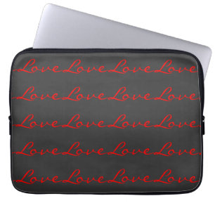 Trendy Calligraphy Gray Red Liebe Wedding Laptopschutzhülle