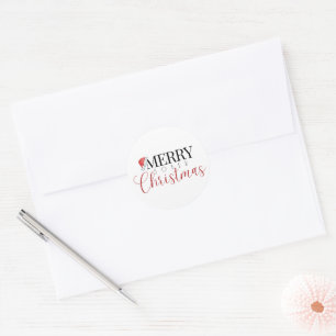 Trendy Calligraphy Merry Sober Christmas Sobriety Runder Aufkleber