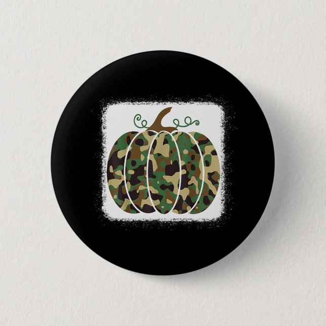 Trendy Camouflage drucken Pumpkin Niedlichen Fall  Button (Vorderseite)