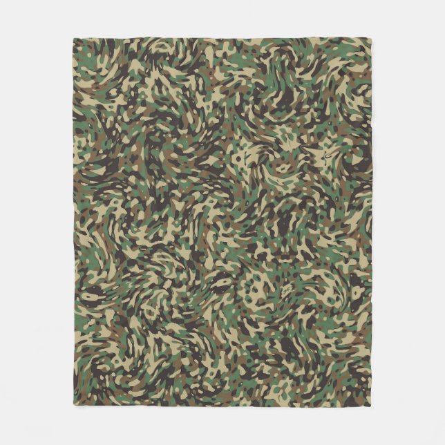 Trendy Camouflage Green Fleecedecke (Vorderseite)