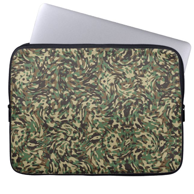 Trendy Camouflage Green Laptopschutzhülle (Vorderseite)