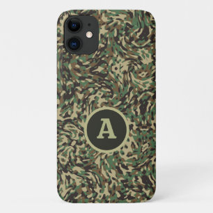 Trendy Camouflage Green Personalisiert Letter Case-Mate iPhone Hülle