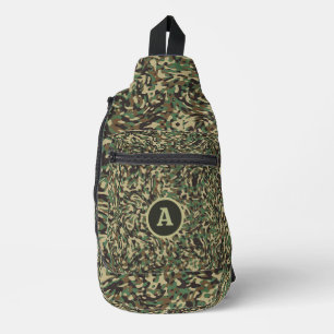 Trendy Camouflage Green Personalisiert Letter Crossbody Bag