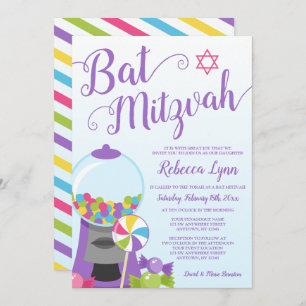 Trendy Candy Bat Mitzvah Einladung