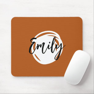 Trendy Caramel braun Mit Monogramm Einfach abstrak Mousepad