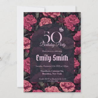 Trendy Carnation Sparkle 15Th Birthday Party Einladung