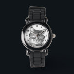 Trendy Cat watch for women Armbanduhr<br><div class="desc">Die trendige Katze wacht auf Frauen. Niedliches Kätzchen mit Nerdbrille. Eine lustige Geschenkidee für Katzenliebhaber / Besitzer / Person.</div>