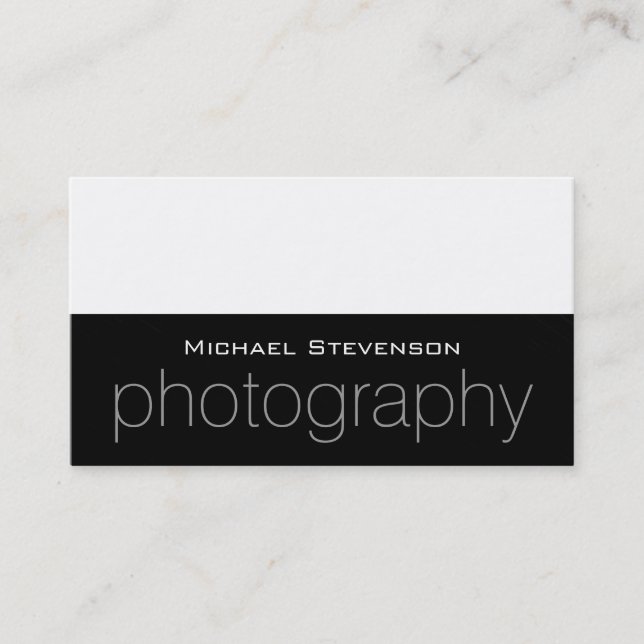 Trendy Chic Black Striping White Business Card Visitenkarte (Vorderseite)