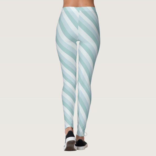 Trendy Chic Blue Green Template Pastell Farbe Leggings (Rückseite)
