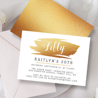 Trendy & Chic Gold Foil Ladys Birthday Einladung