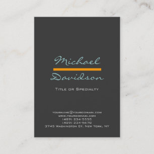 Trendy Chic Gray Blue Yellow Business Card Visitenkarte