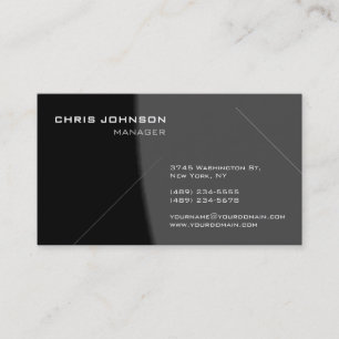 Trendy Chic Gray Charming Manager Business Card Visitenkarte