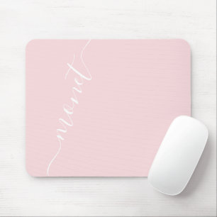 Trendy Chic Handgeschriebener Skriptname Rosa Mousepad