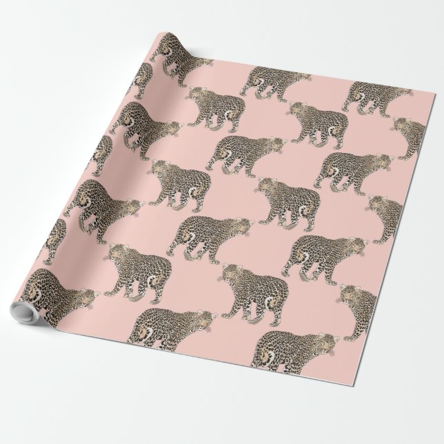 Trendy Chic Leopard-Tiermuster Geschenkpapier (Ungerollt)