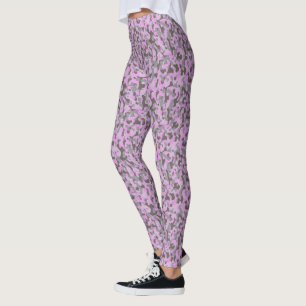Trendy Chic Lila Pink und Grau Camouflage Muster Leggings