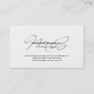 Trendy Chic Monogram Consultant Business Card Visitenkarte