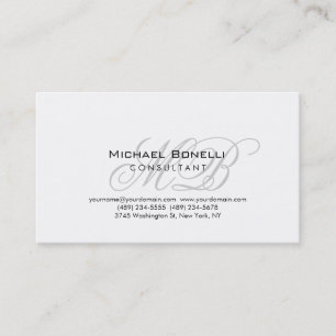 Trendy Chic Monogram Consultant Business Card Visitenkarte