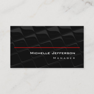 Trendy Chic Muster Grau Schwarz Red Business Card Visitenkarte