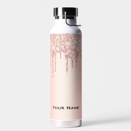 Trendy Chic Niedlich Rose Gold Individuelle Name Trinkflasche
